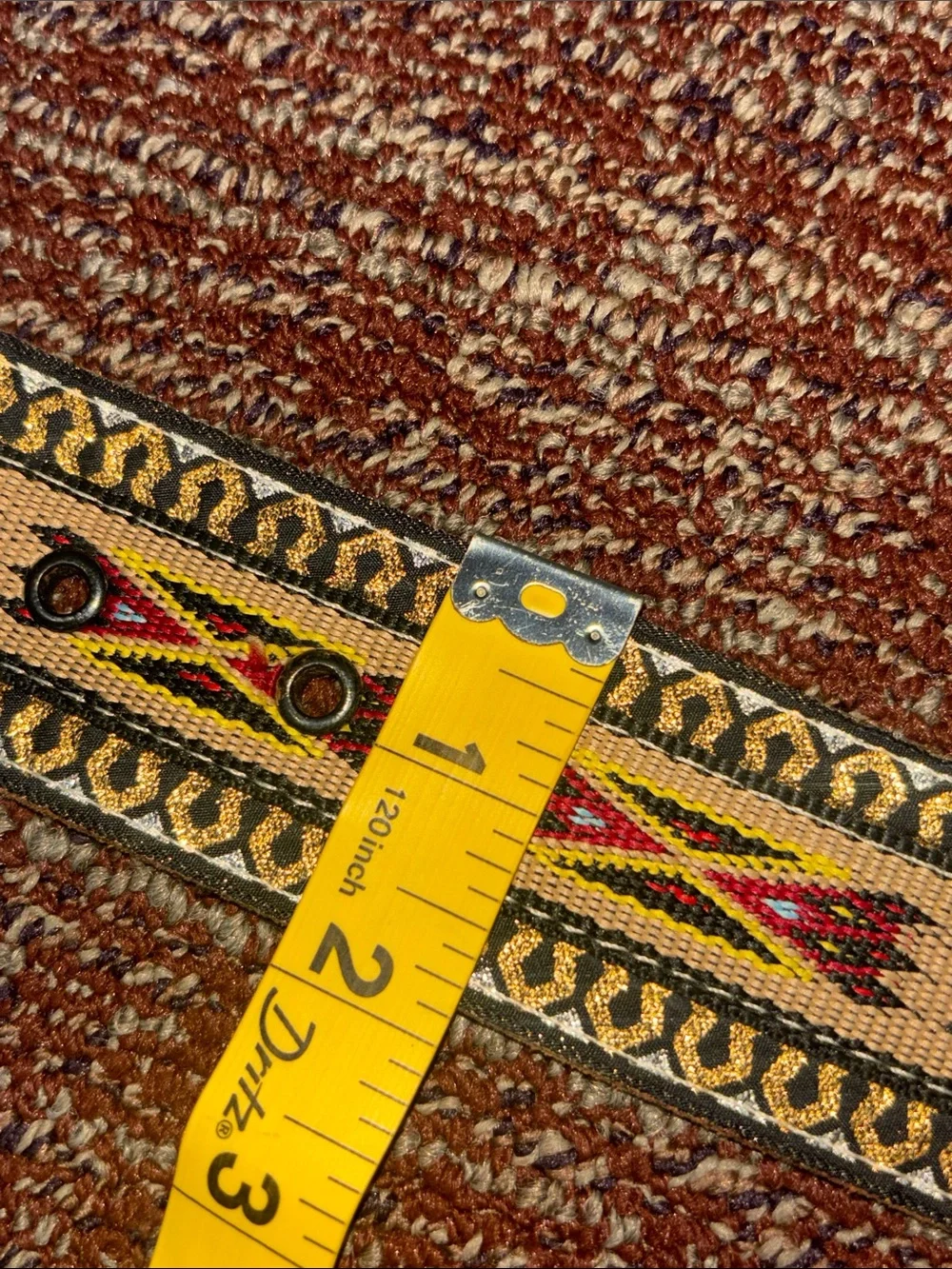 Vintage western belt metallic woven charro leather authentic cowboy belt 33”-40”